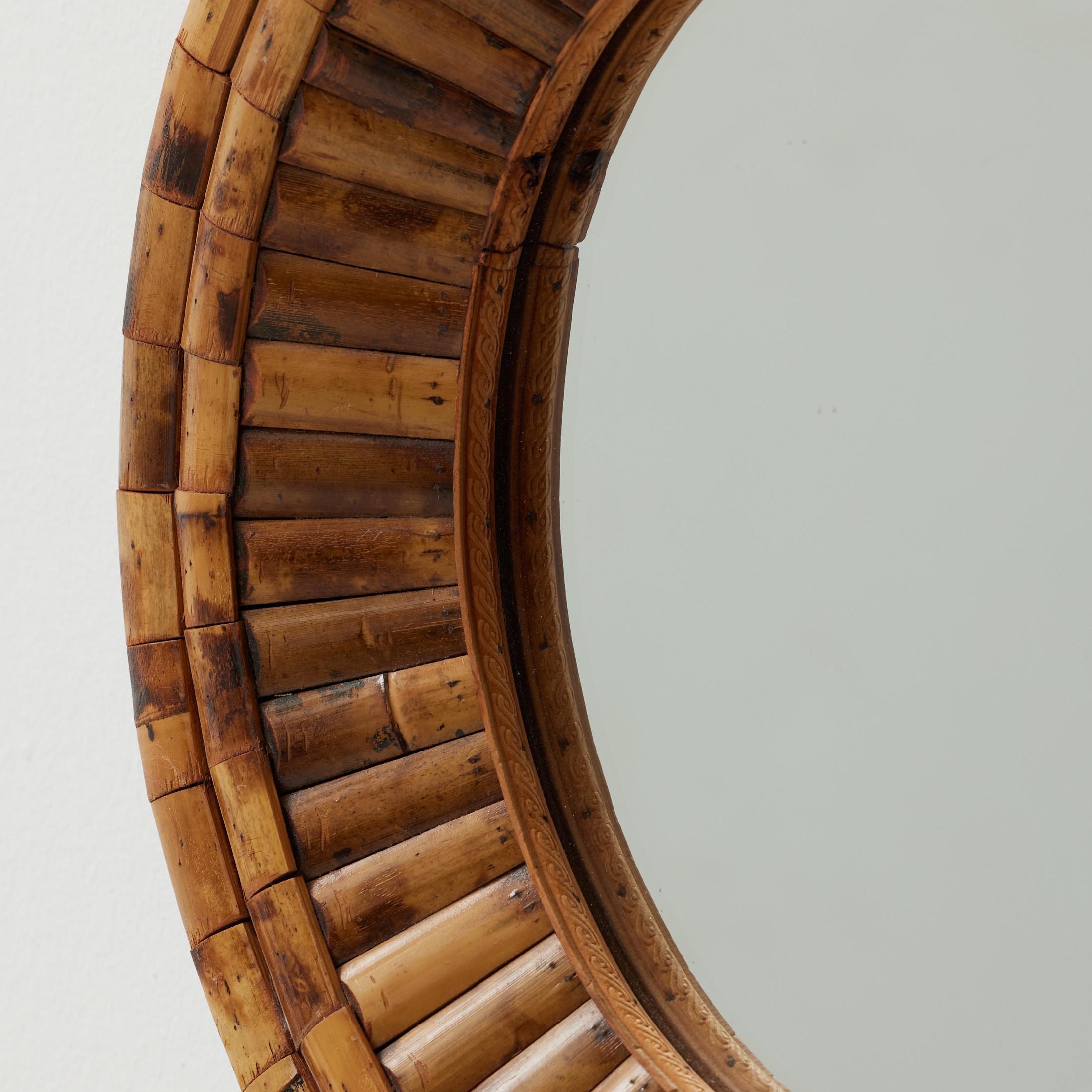 Miroir Modernity Sunburst Bambou Handcraft, circa 1960 en vente 6