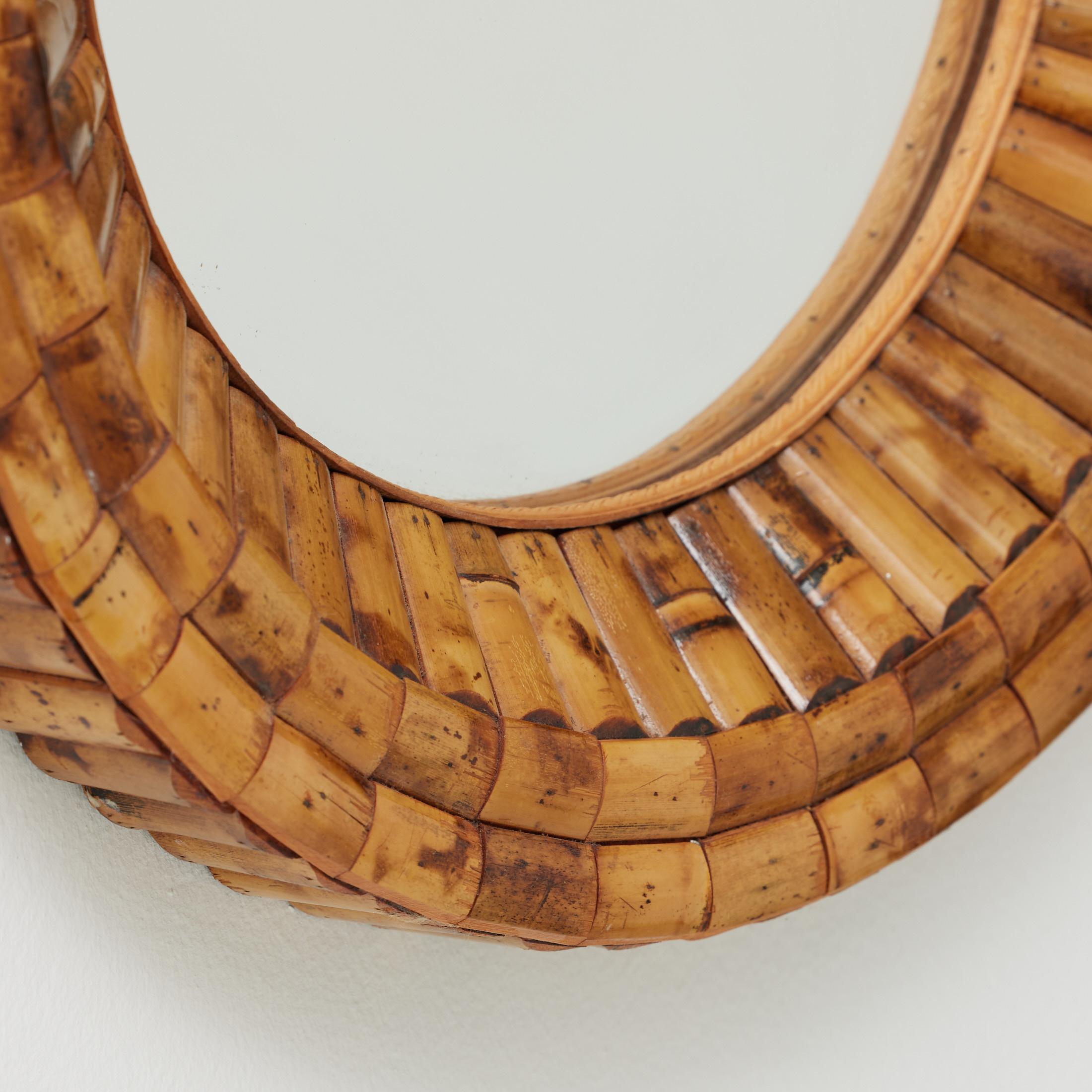 Miroir Modernity Sunburst Bambou Handcraft, circa 1960 en vente 2