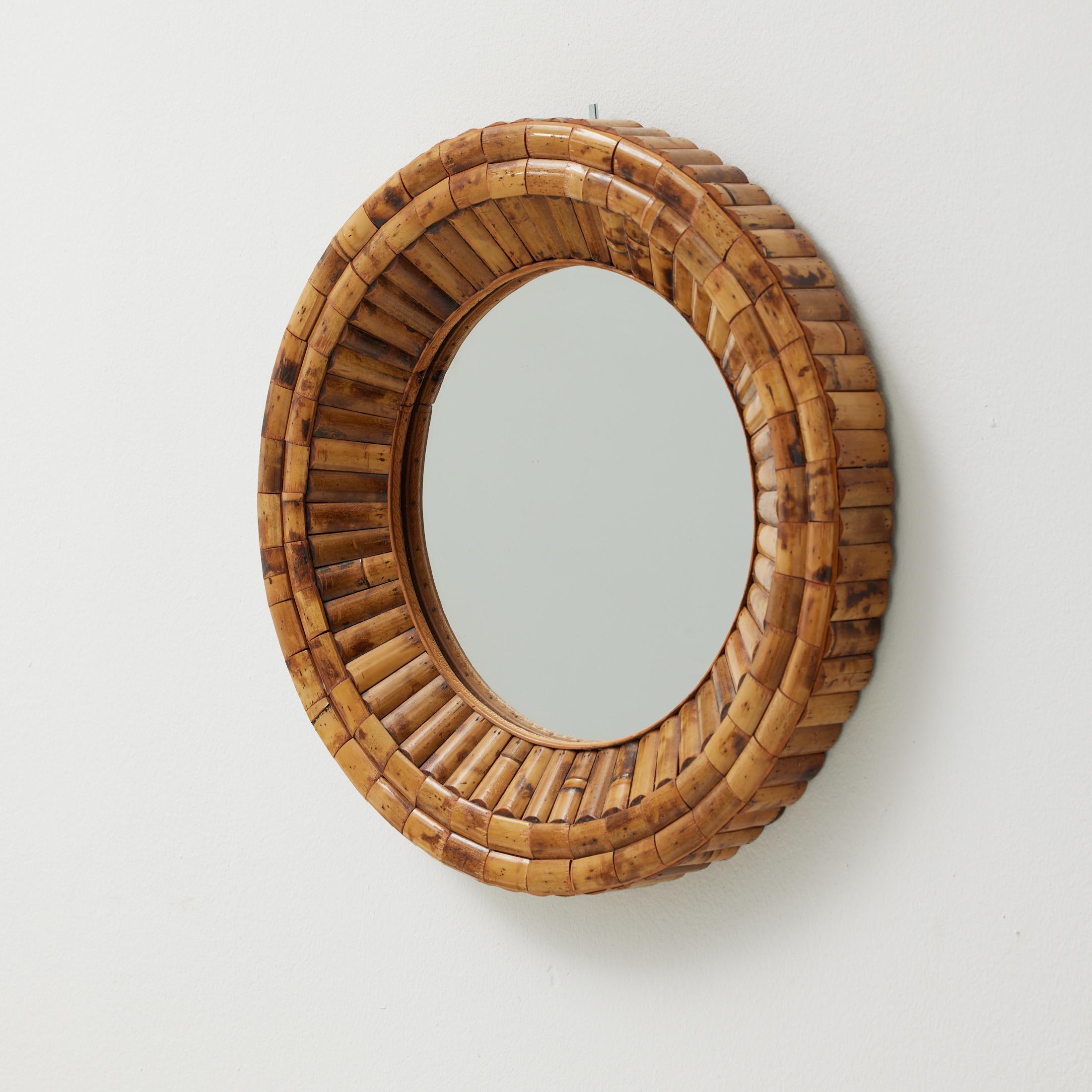 Miroir Modernity Sunburst Bambou Handcraft, circa 1960 en vente 3