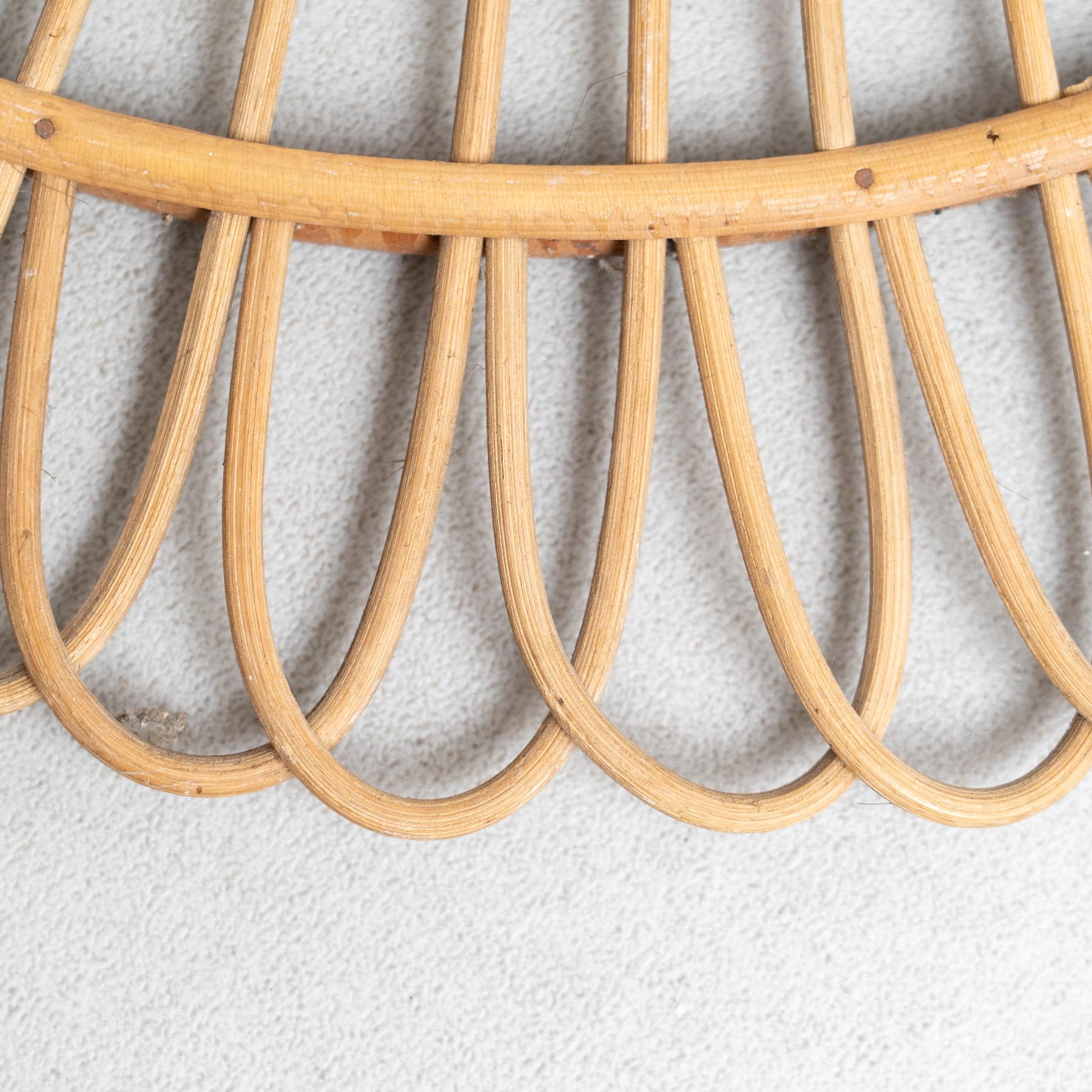 Miroir Modernity Sunburst Bambou Rattan Handcraft, circa 1960 en vente 4
