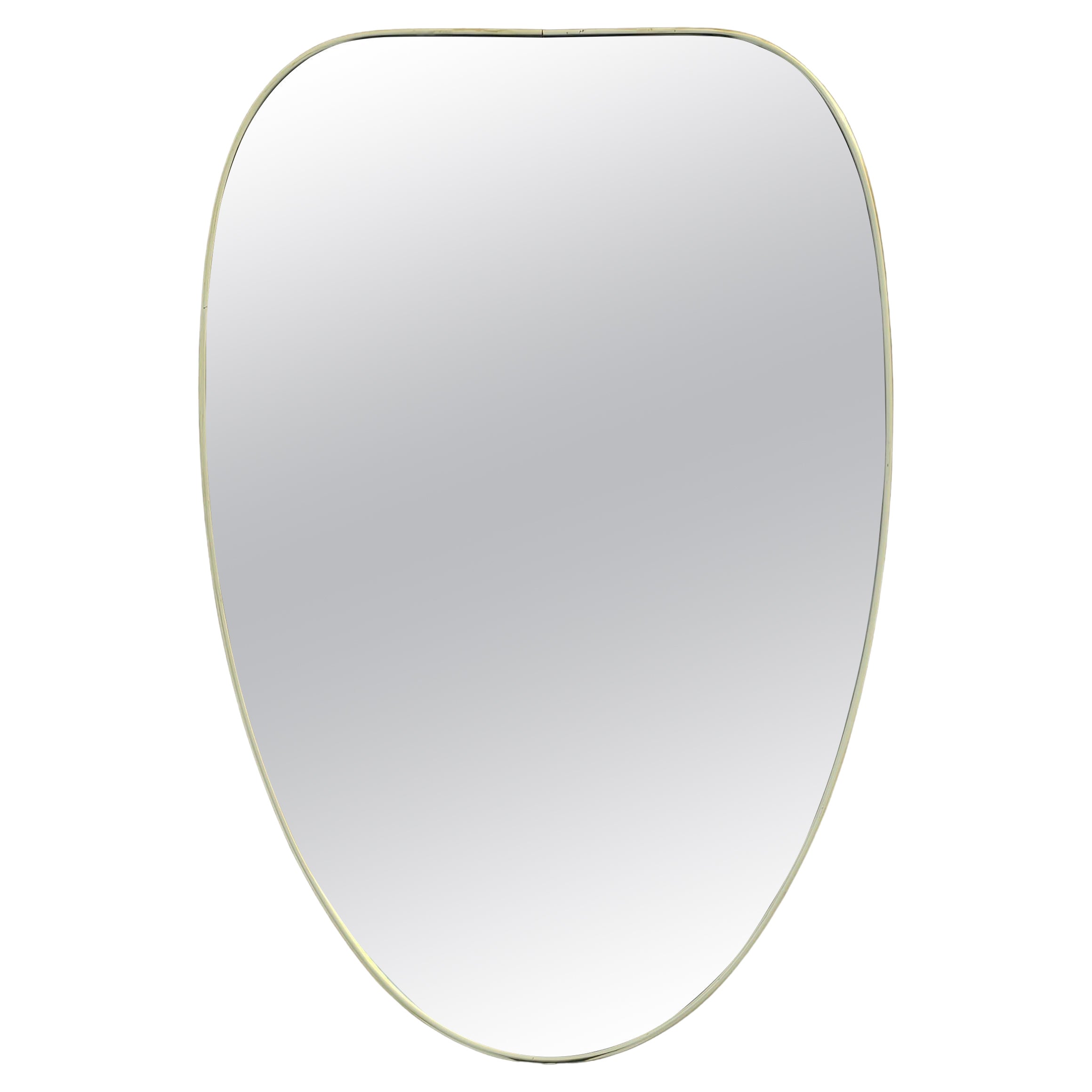 Miroir The Moderns avec cadre en laiton dans le style de Gio Ponti, Italie années 1950