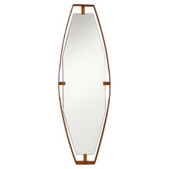 Mid Century Modern Mirror with teak frame, Italy 1960s