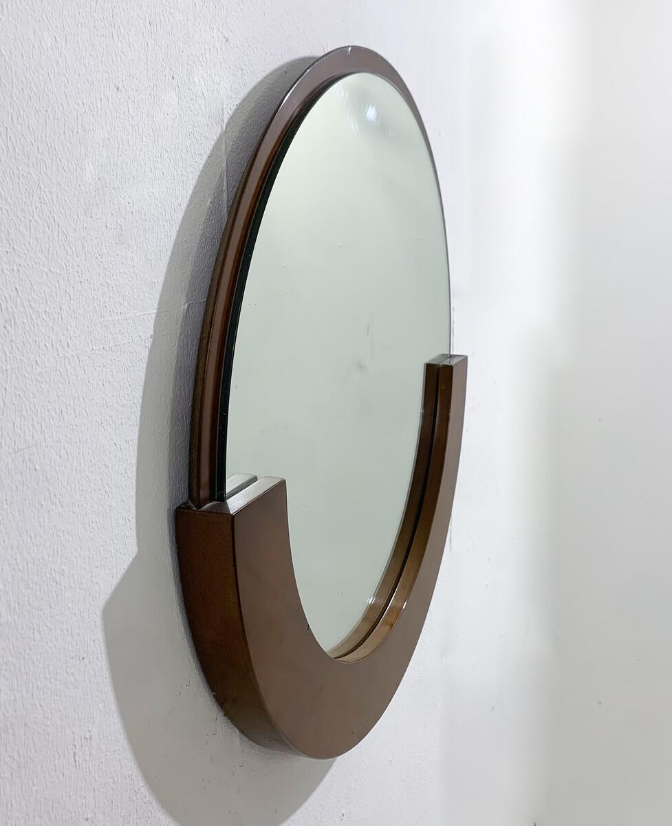 Mid-Century Modern Mirror, Wood and Glass, Italy, 1960s In Good Condition For Sale In Brussels, BE