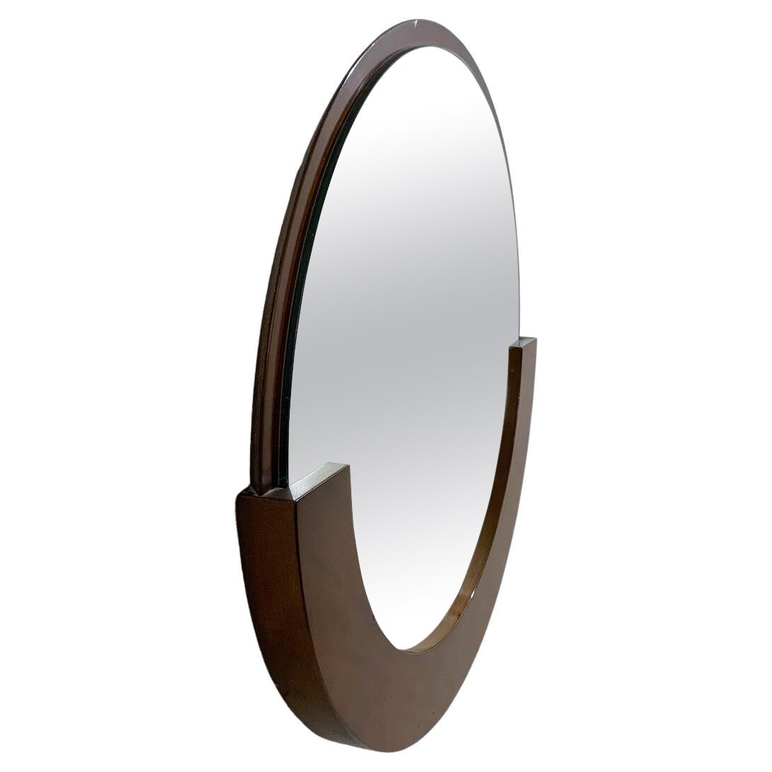 Miroir moderne du milieu du siècle, bois et verre, Italie, années 1960