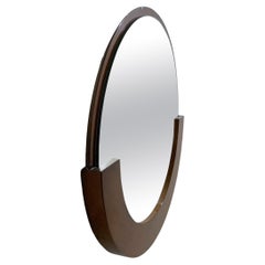 Miroir moderne du milieu du siècle, bois et verre, Italie, années 1960