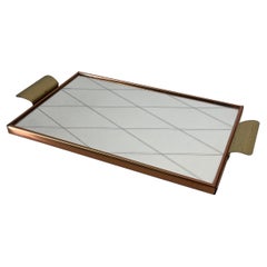 Mid-Century Modern Mirrored Brass Copper Vanity Tray, Austria, 1950s