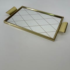 Mid-Century Modern Mirrored Brass Vanity Tray, Austria, 1950s