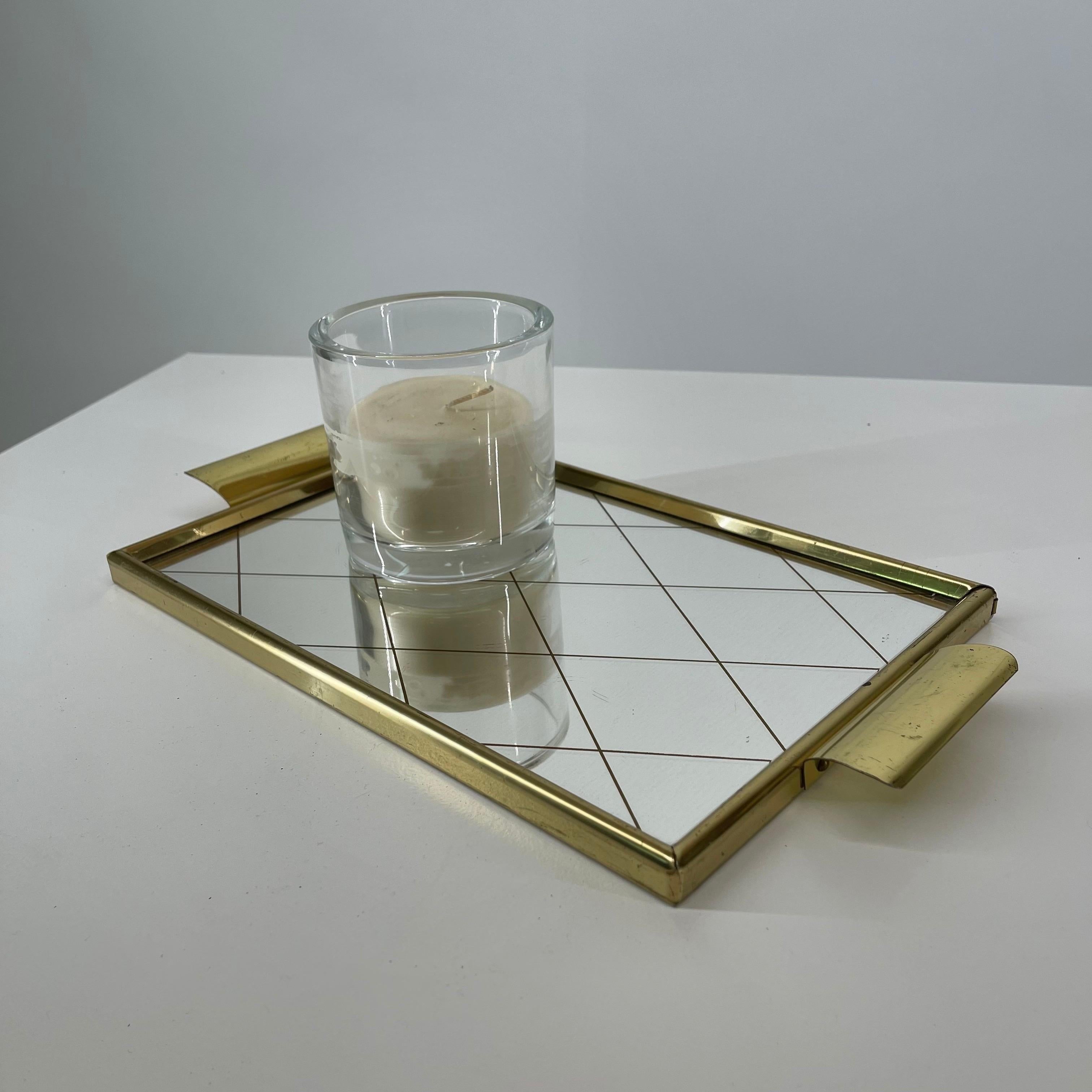 Mid-20th Century Mid-Century Modern Mirrored Brass Vanity Tray, Austria, 1950s For Sale