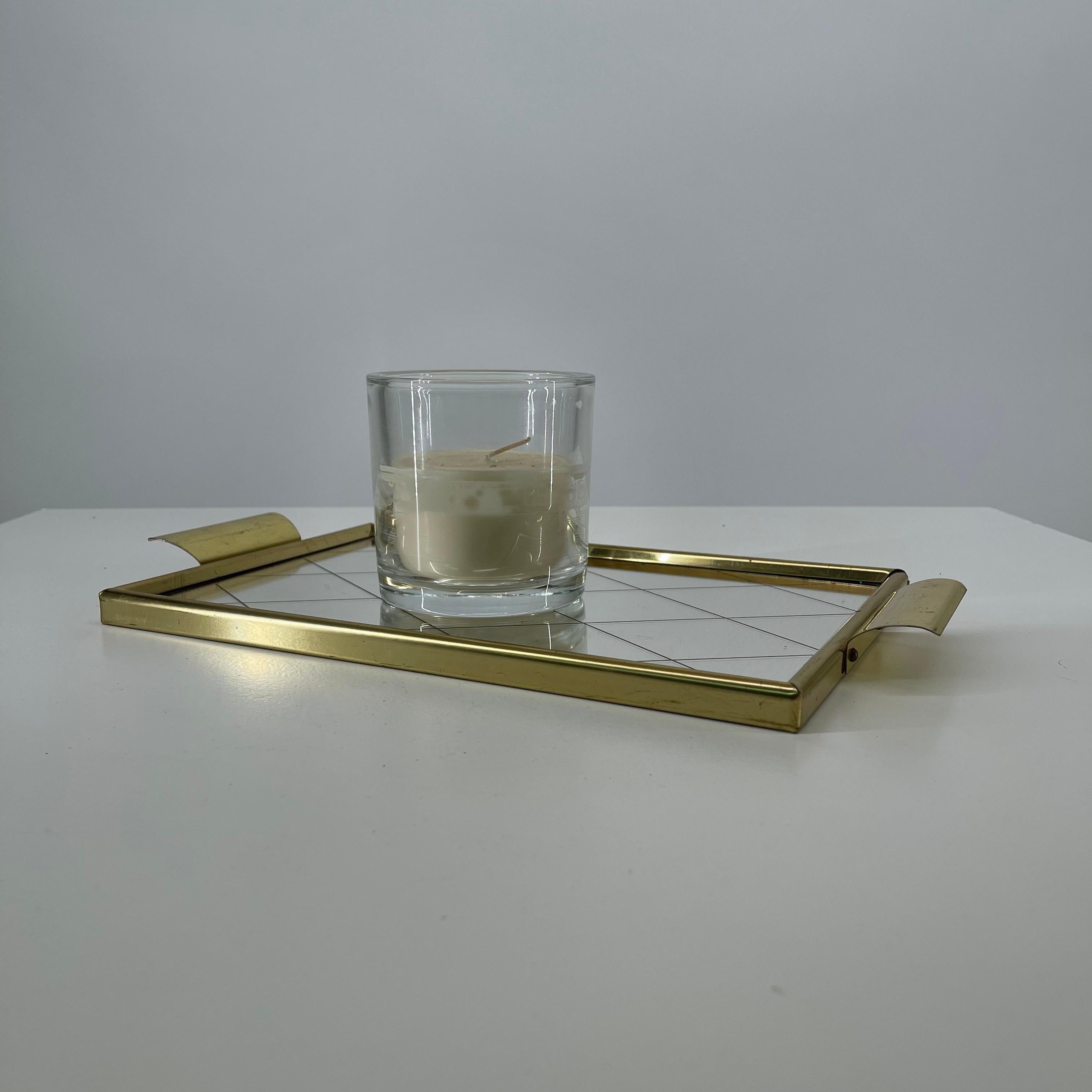 Mid-Century Modern Mirrored Brass Vanity Tray, Austria, 1950s For Sale 1