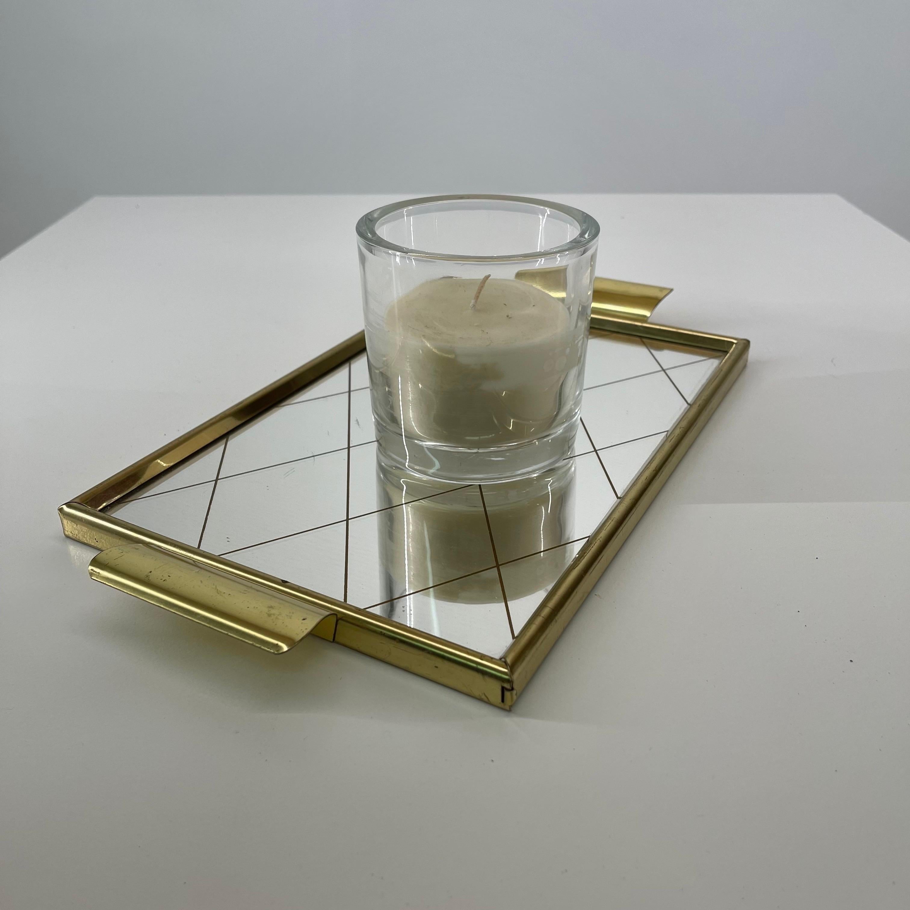 Mid-Century Modern Mirrored Brass Vanity Tray, Austria, 1950s For Sale 3