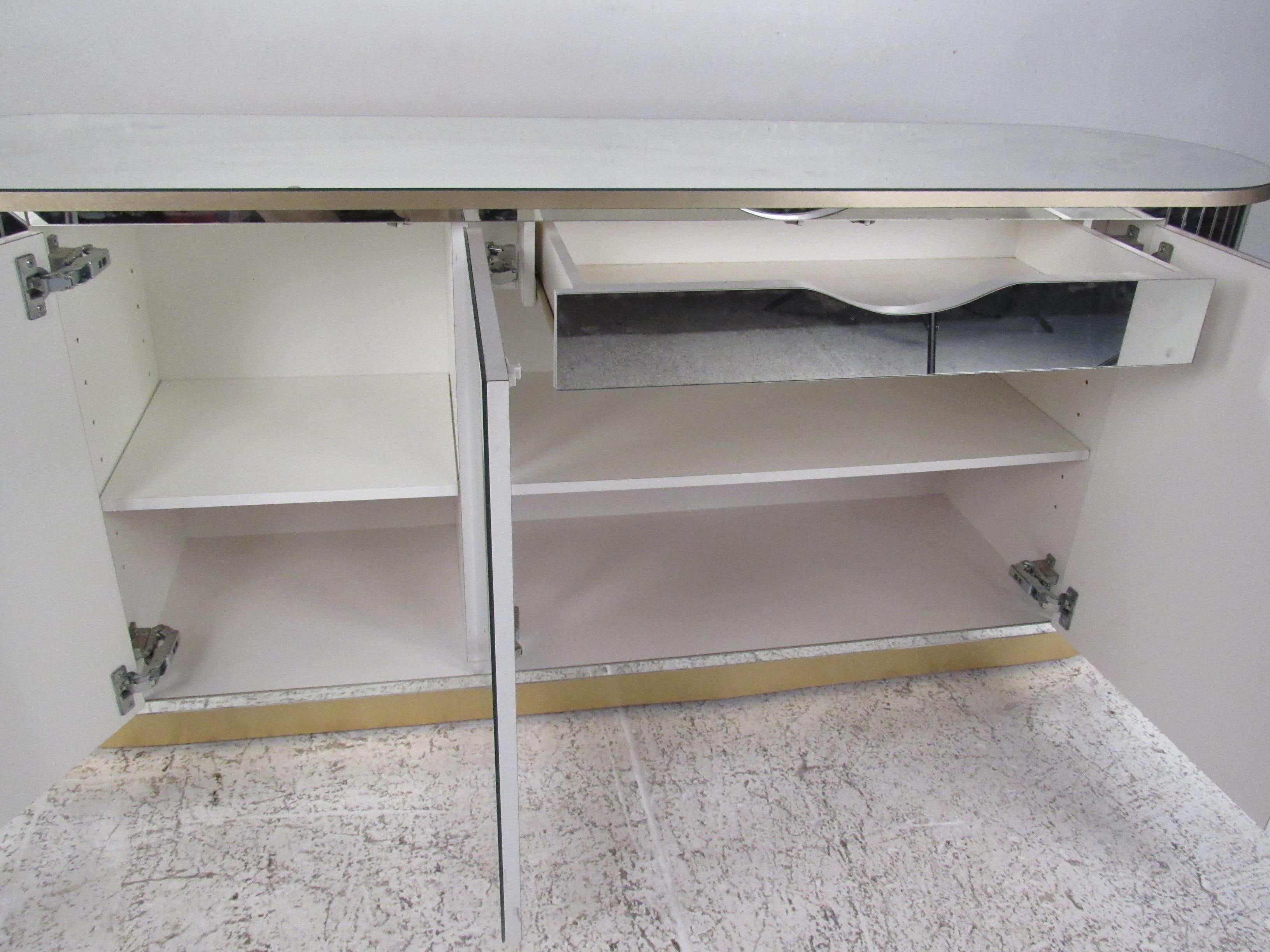 American Mid-Century Modern Mirrored Credenza