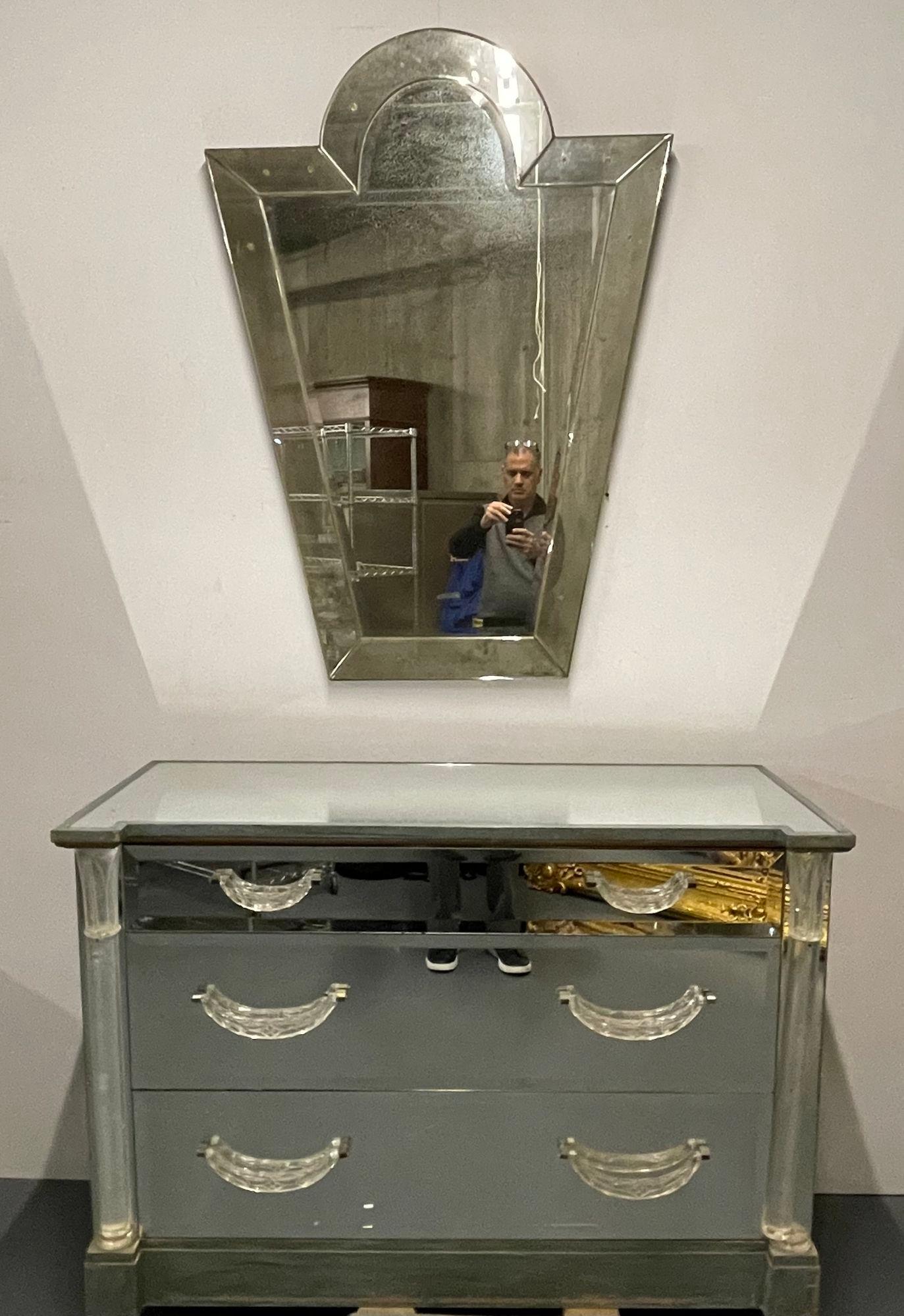 American Grosfeld House, Mid-Century Modern, Glassics Series, Mirrored Cabinet, 1930s For Sale