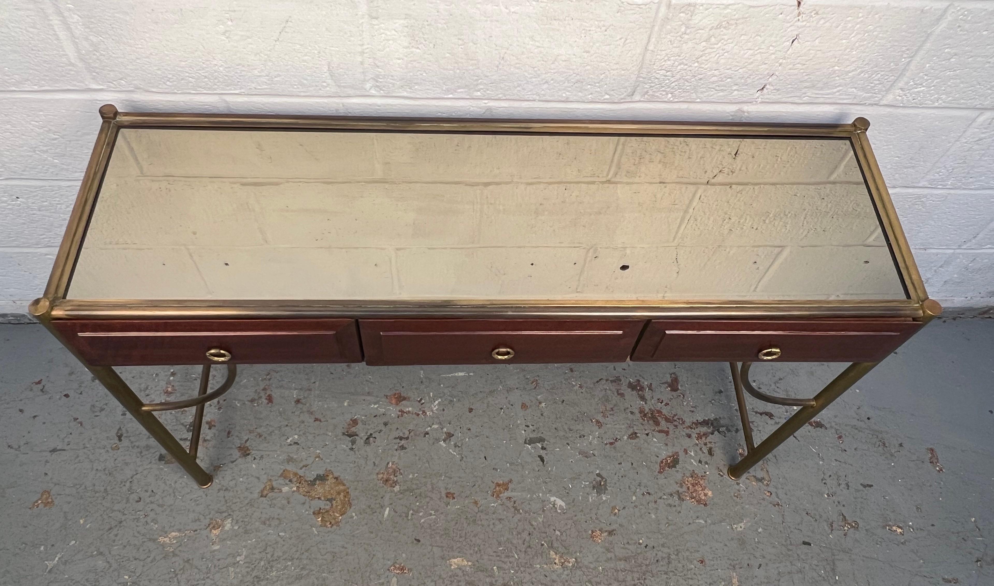 Consola moderna de mediados de siglo con tapa de espejo en Bueno estado para la venta en Brooklyn, NY