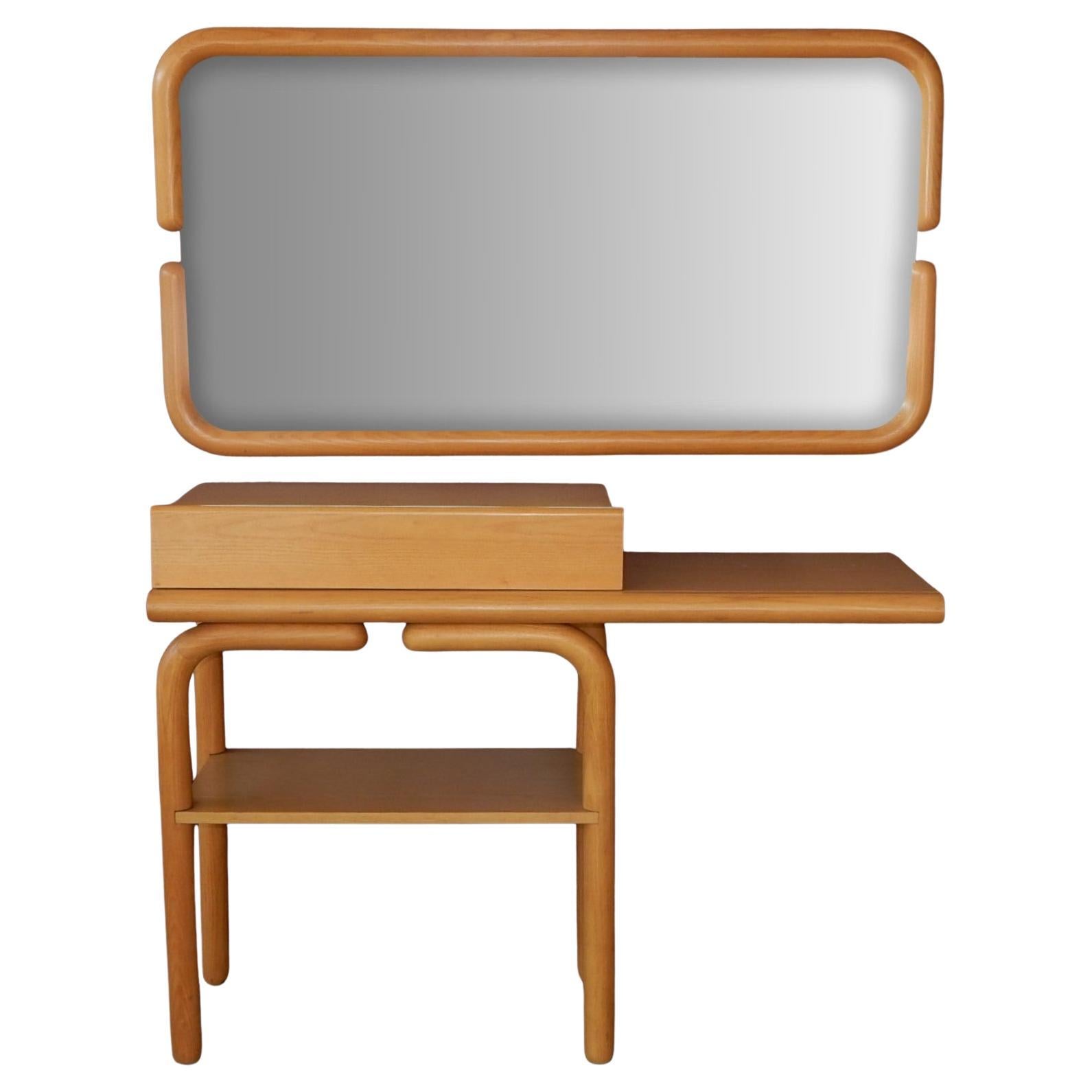Mid-Century Modern Mirrored Vanity Table after Alvar Aalto design for Artek For Sale 5