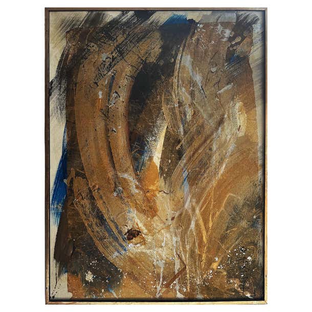 Mid-century Modern Mixed Media Abstract Painting For Sale at 1stDibs
