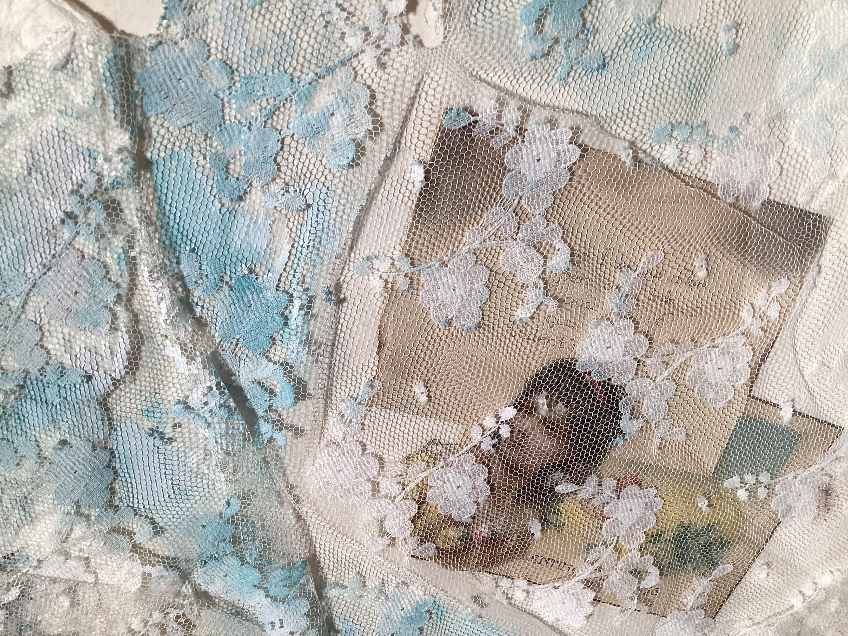 Mid Century Modern Mixed media Painting Collage Romantic by Eileen Schreiber en vente 1