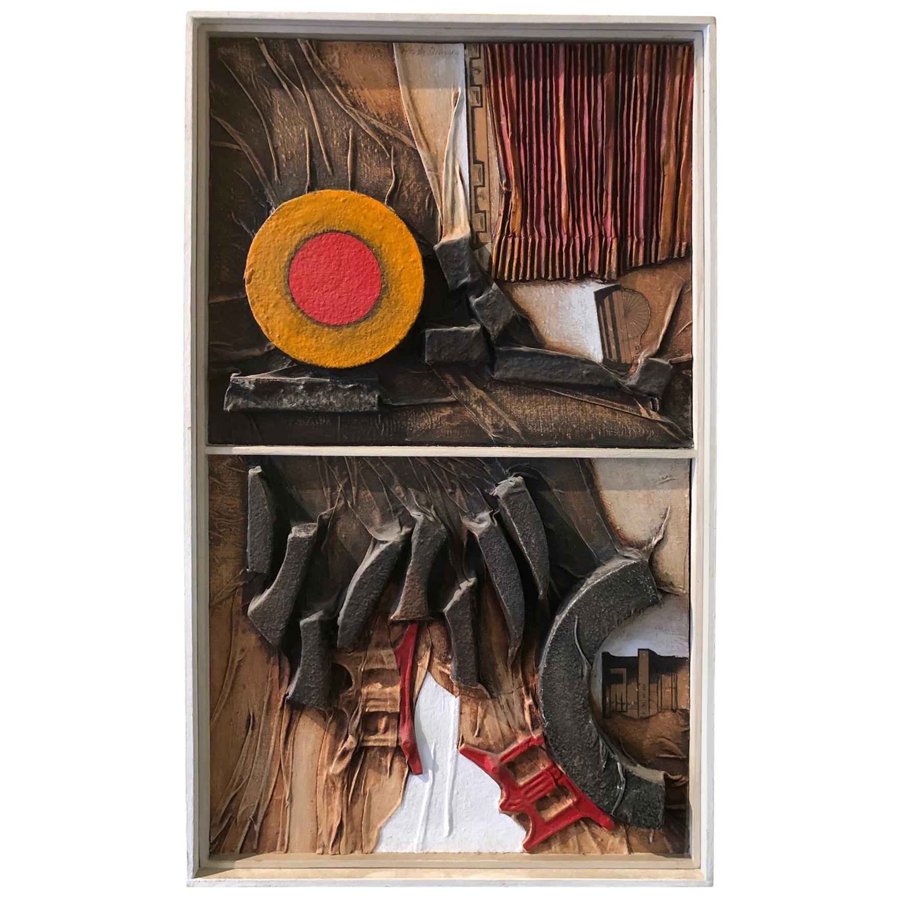Mid-Century Modern Mixed Media Three Dimensional Abstract by Angela Kosta
