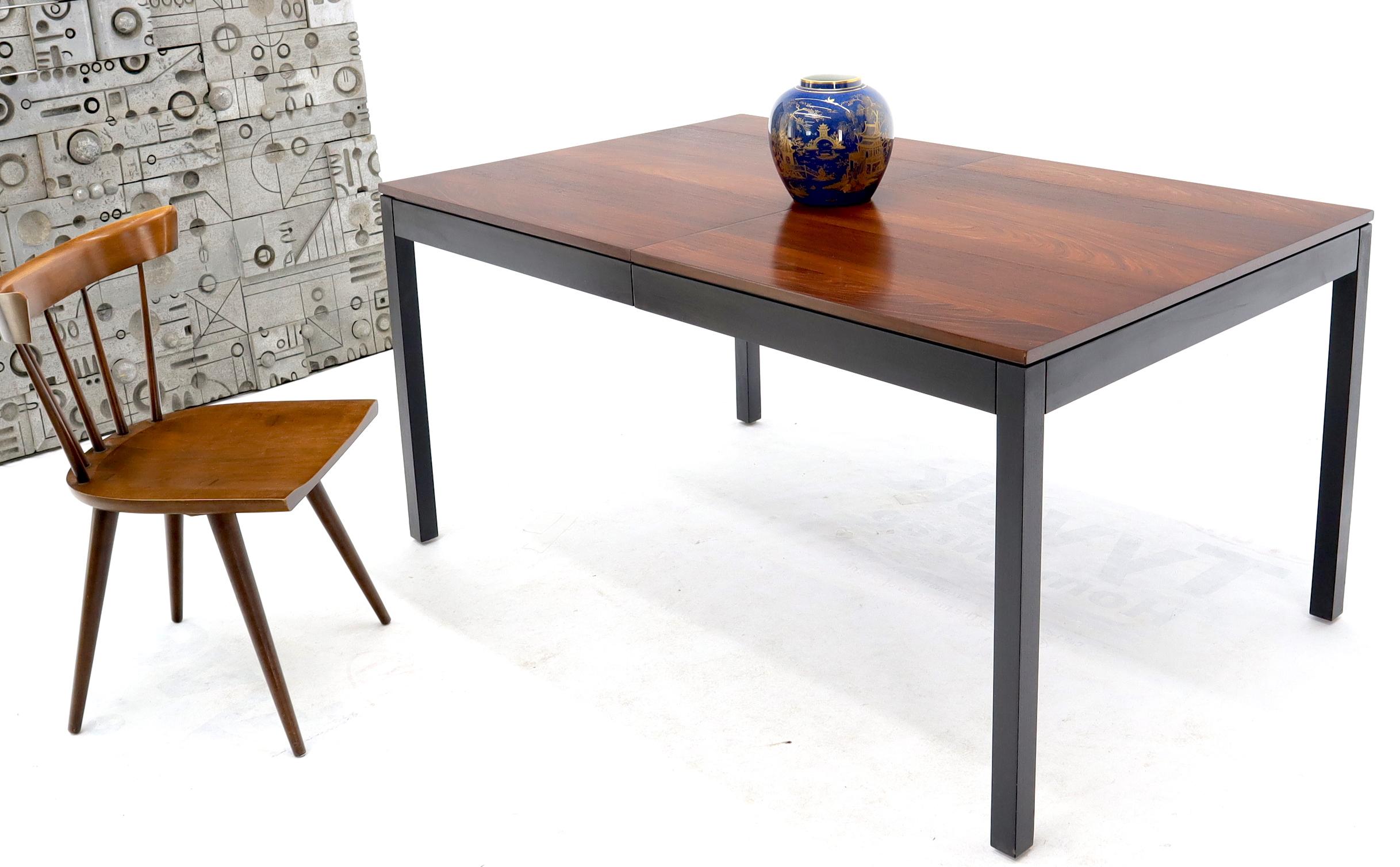 Mid-Century Modern Mixed Woods Top Dining Table with 2 Leaves 1