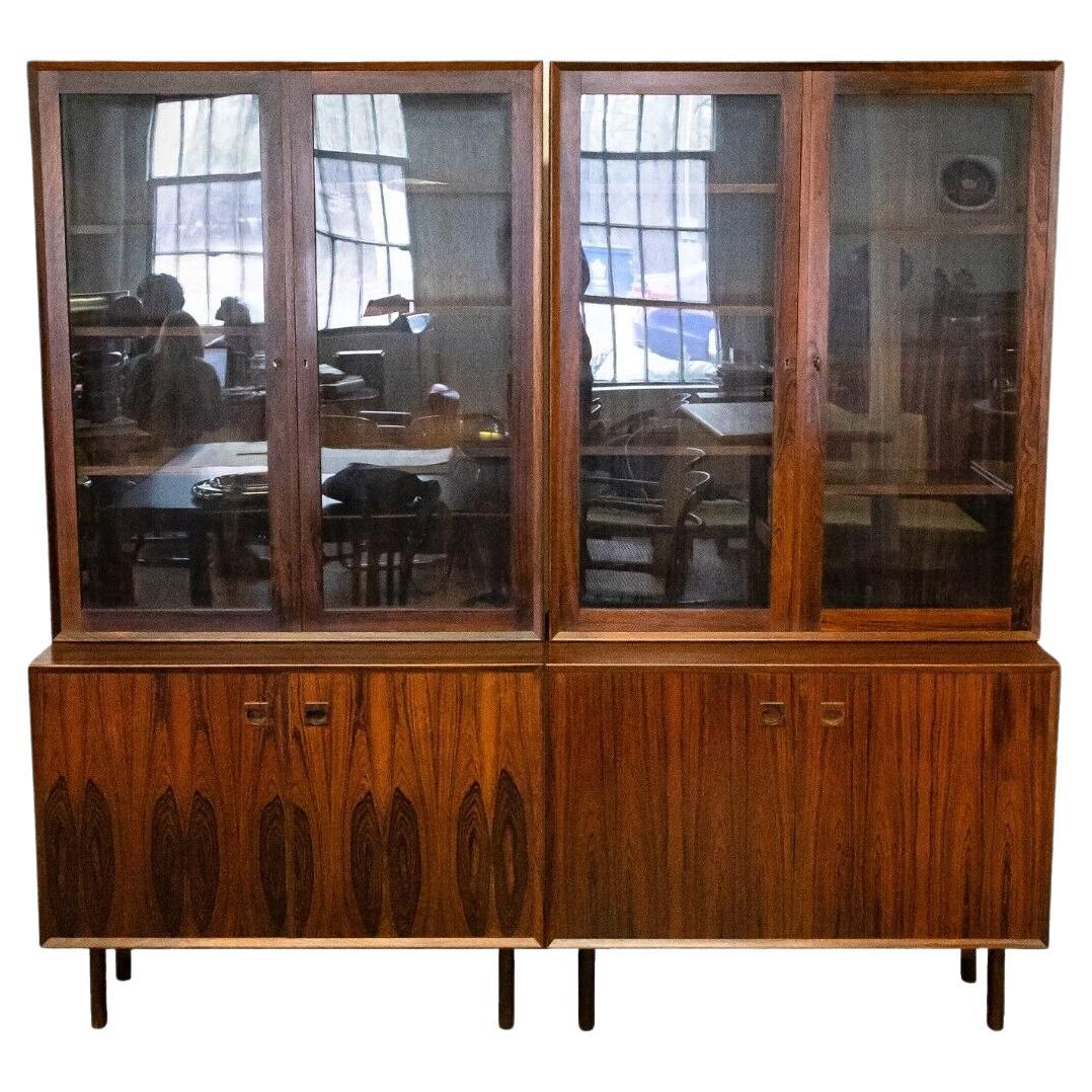 Mid Century Modern Mobler 4 Piece Rosewood China Cabinet Credenza
