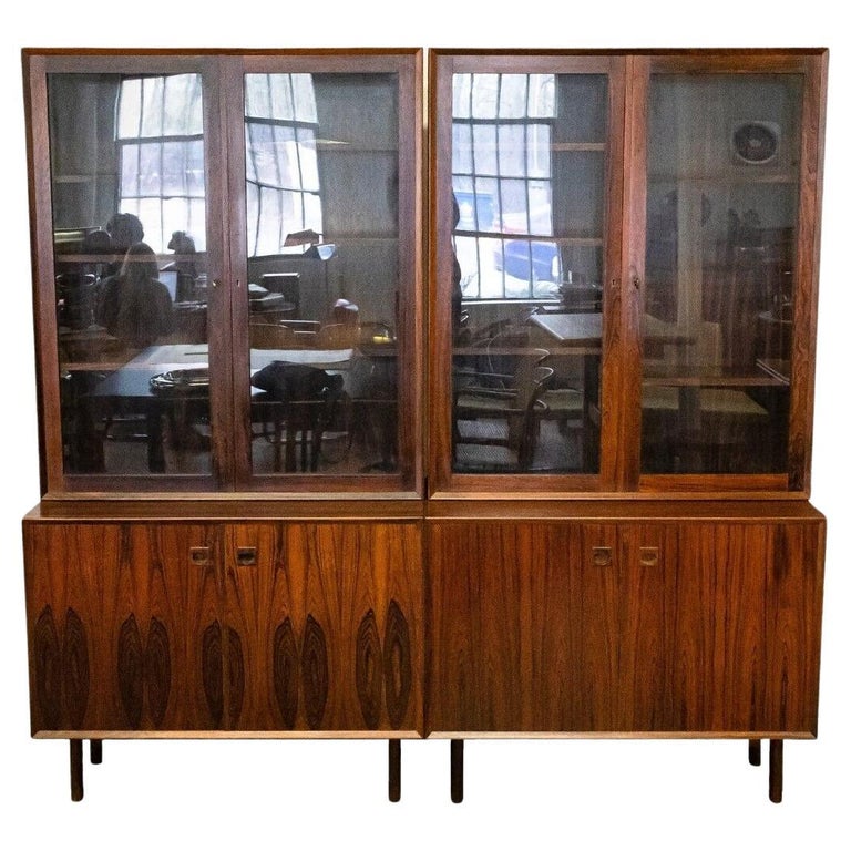 Mid Century Modern Mobler 4 Piece Rosewood China Credenza For