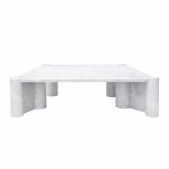 Jumbo Square Coffee Table by Gae Aulenti for Knoll, 1965, White Carrara, Italy