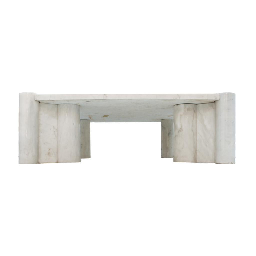 Carrara Marble Mid-Century Modern Mod Jumbo Italian Coffee Table Edited by Knoll For Sale