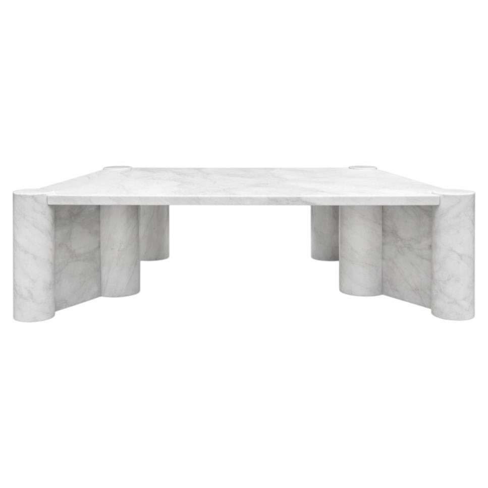 Jumbo Square Coffee Table by Gae Aulenti for Knoll, 1965, White Carrara, Italy For Sale