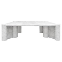 Jumbo Square Coffee Table by Gae Aulenti for Knoll, 1965, White Carrara, Italy