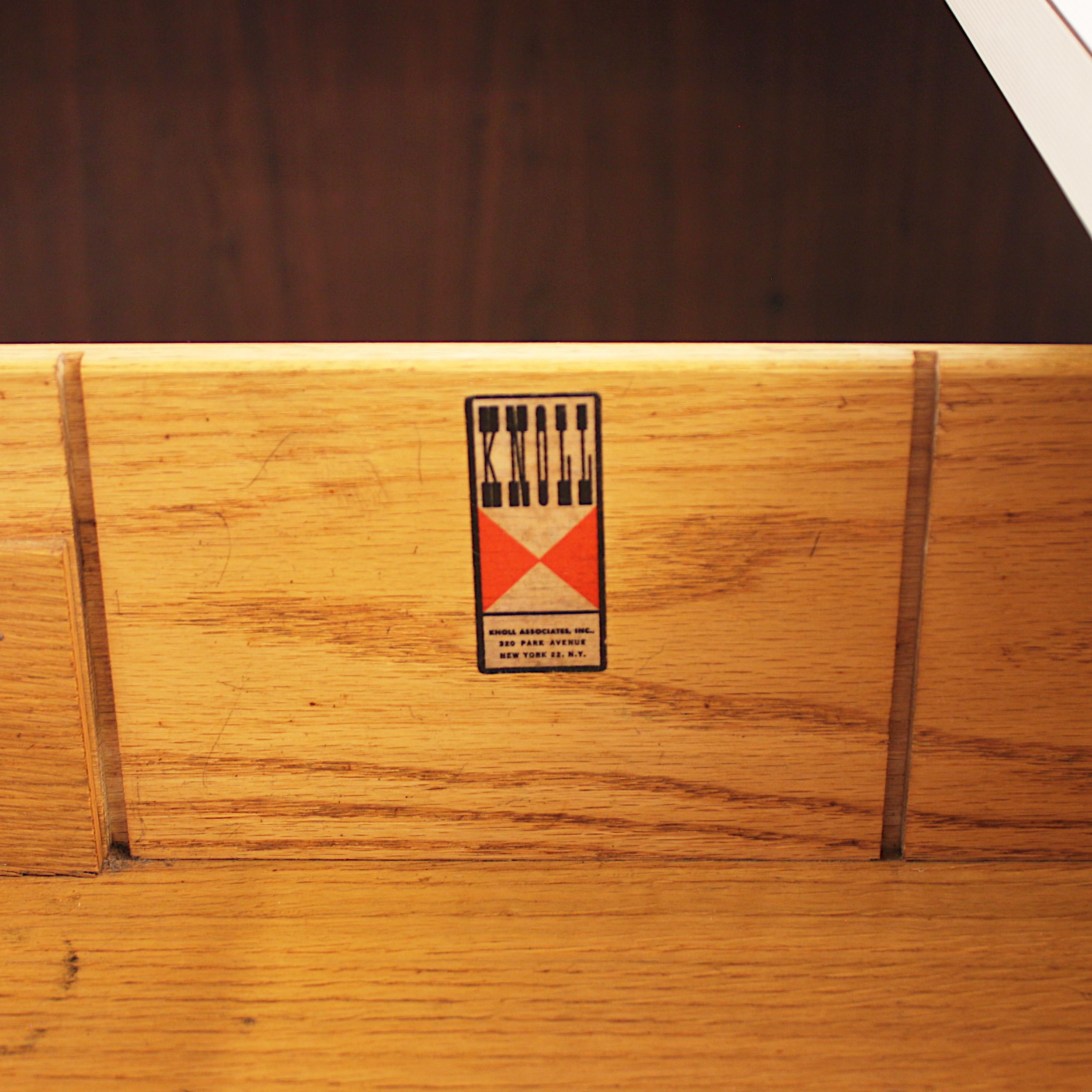 Stainless Steel Mid-Century Modern Model 1500 Series Walnut Executive Desk by Florence Knoll