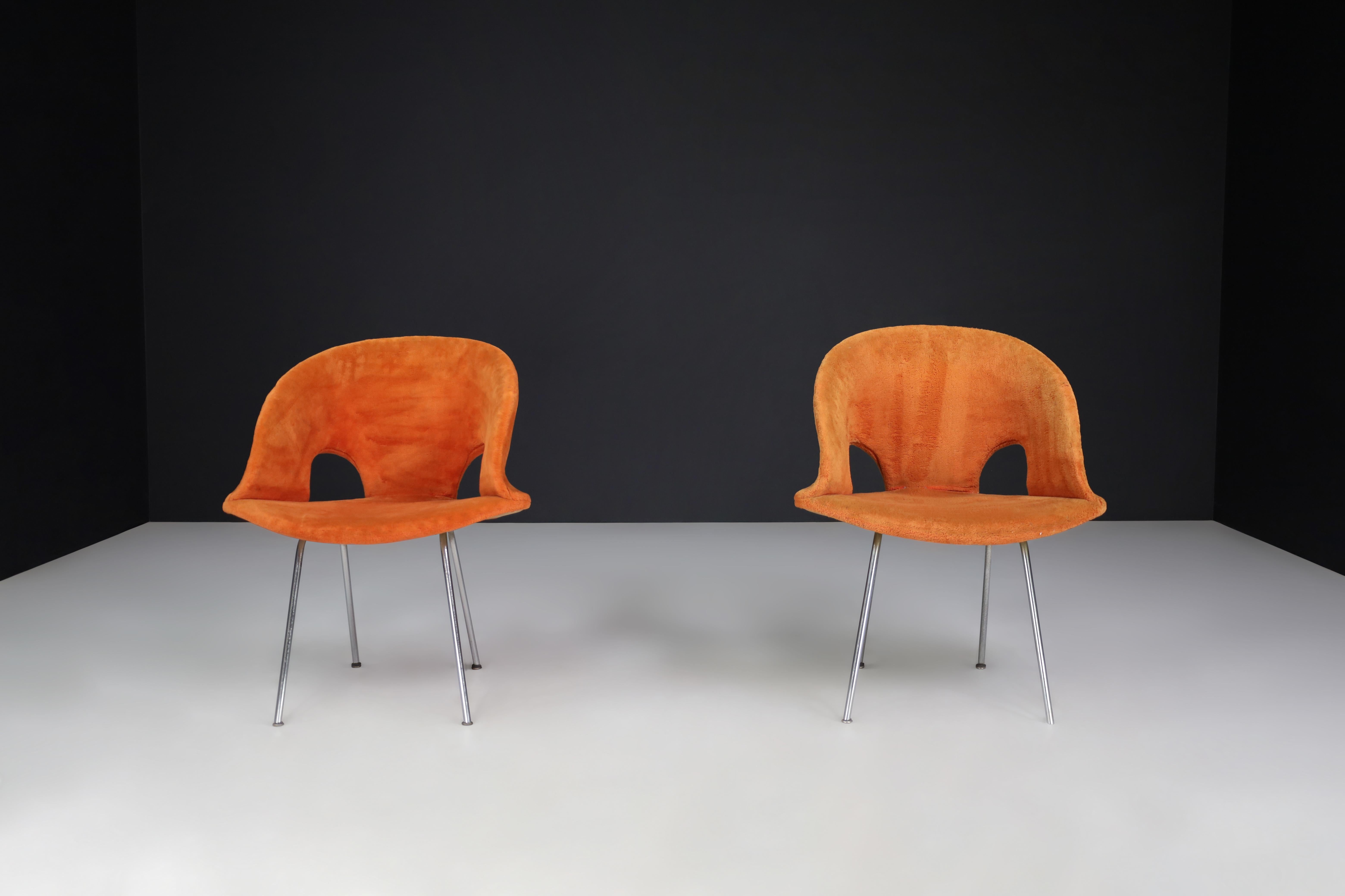 Steel Mid Century Modern Model 350 Chairs By Arno Votteler For Walter Knoll  Germany  For Sale