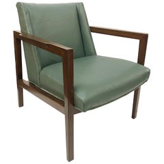 Mid-Century Modern Model 406 Leather Lounge Chair by Edward Wormley for Dunbar