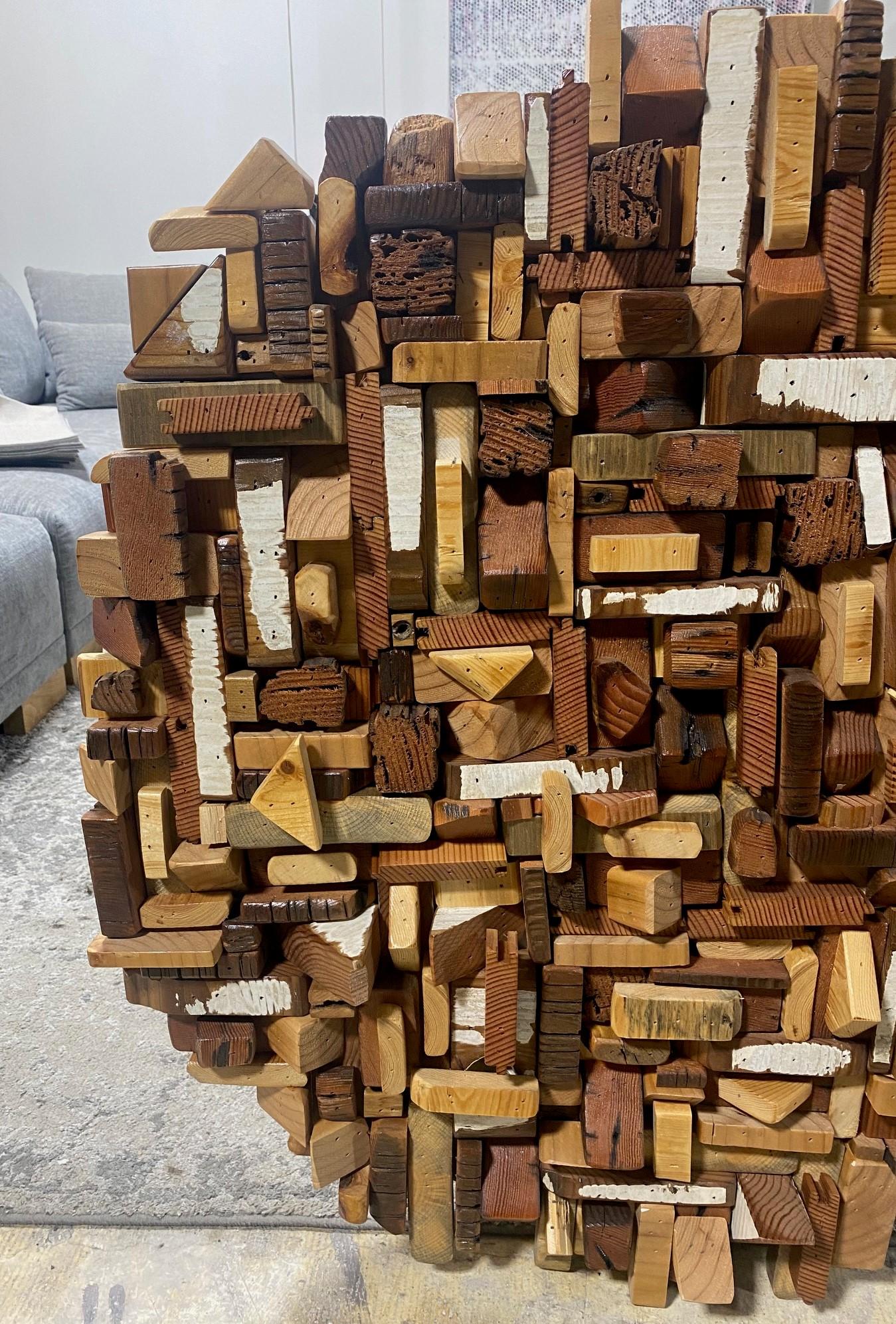 Mid-Century Modern Modernist Large Mixed Natural Organic Wood Wall Art Sculpture In Good Condition For Sale In Studio City, CA
