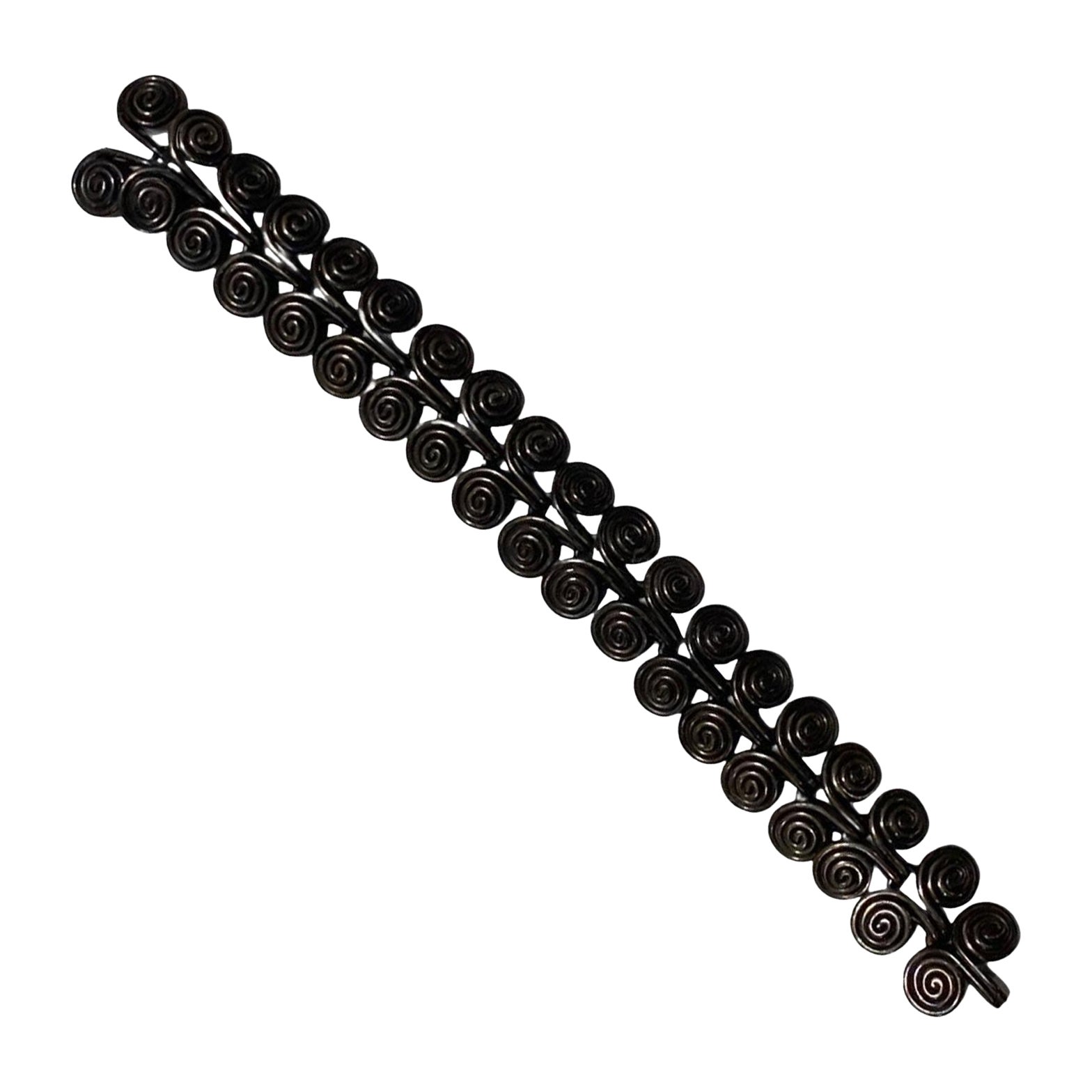 Pulsera espiral de plata modernista de mediados de siglo al estilo de Alexander Calder