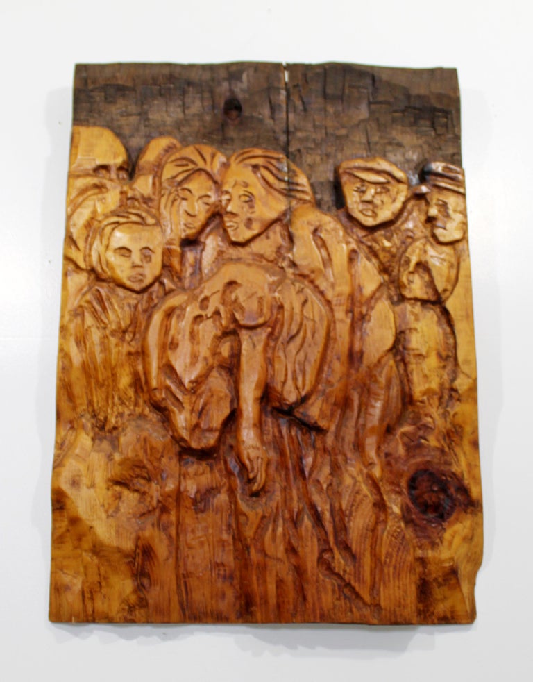 MidCentury Modern Modernist Wood Wall Art Sculpture Relief Jean Claude