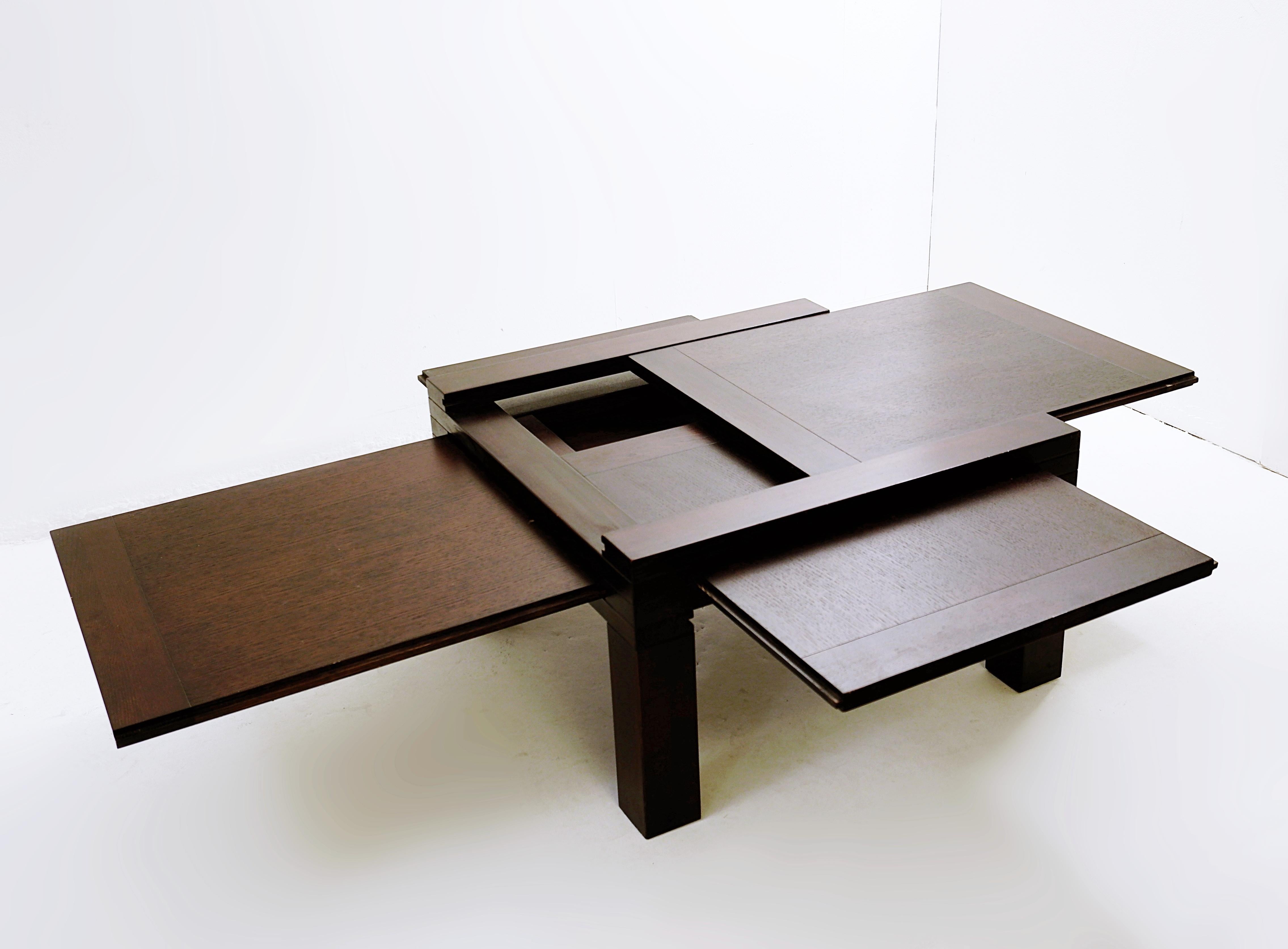 Wood Mid-Century Modern Modulable Coffee Table by Bernard Vuarnesson, 1980s