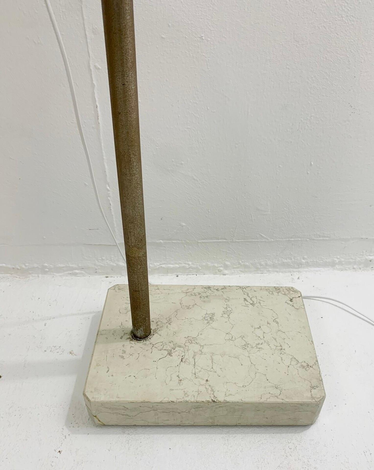 Metal Mid-Century Modern Modulable Floor Lamp with Travertine Base, Italy, 1970s For Sale
