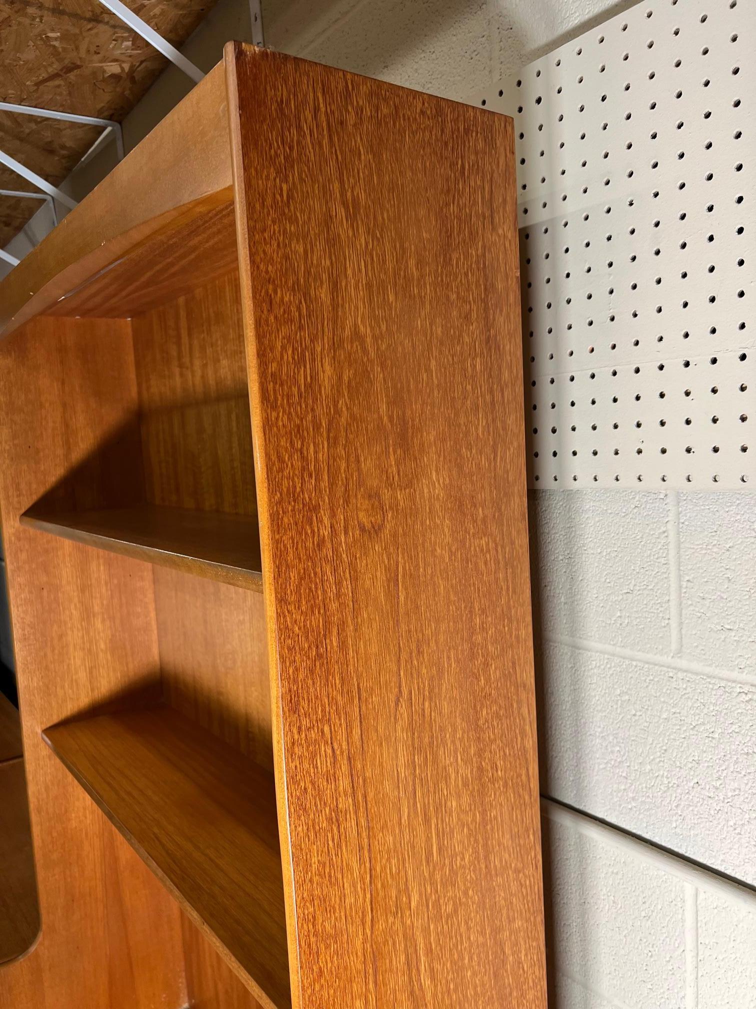 Mid Century  Modern Modular 4 Part Teak Wall Unit Bookcase Display Cabinet161 7