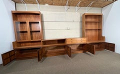 Mid Century  Modern Modular 4 Part Teak Wall Unit Bookcase Display Cabinet161