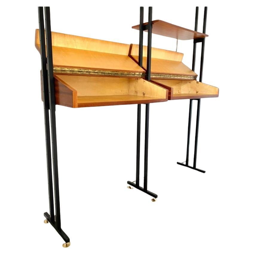 Mid-20th Century Midcentury Italian Modular Bookshelf with Unusual Drawers, Italy For Sale