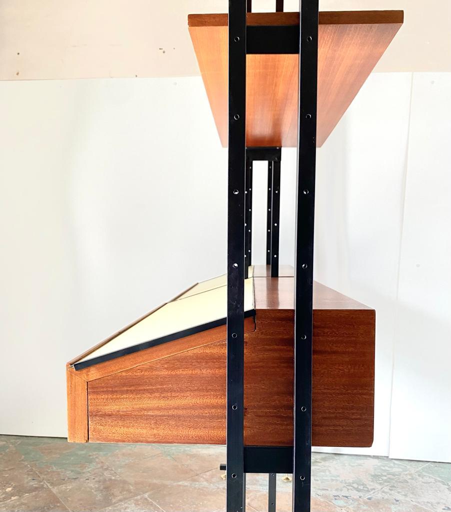 Midcentury Italian Modular Bookshelf with Unusual Drawers, Italy For Sale 2