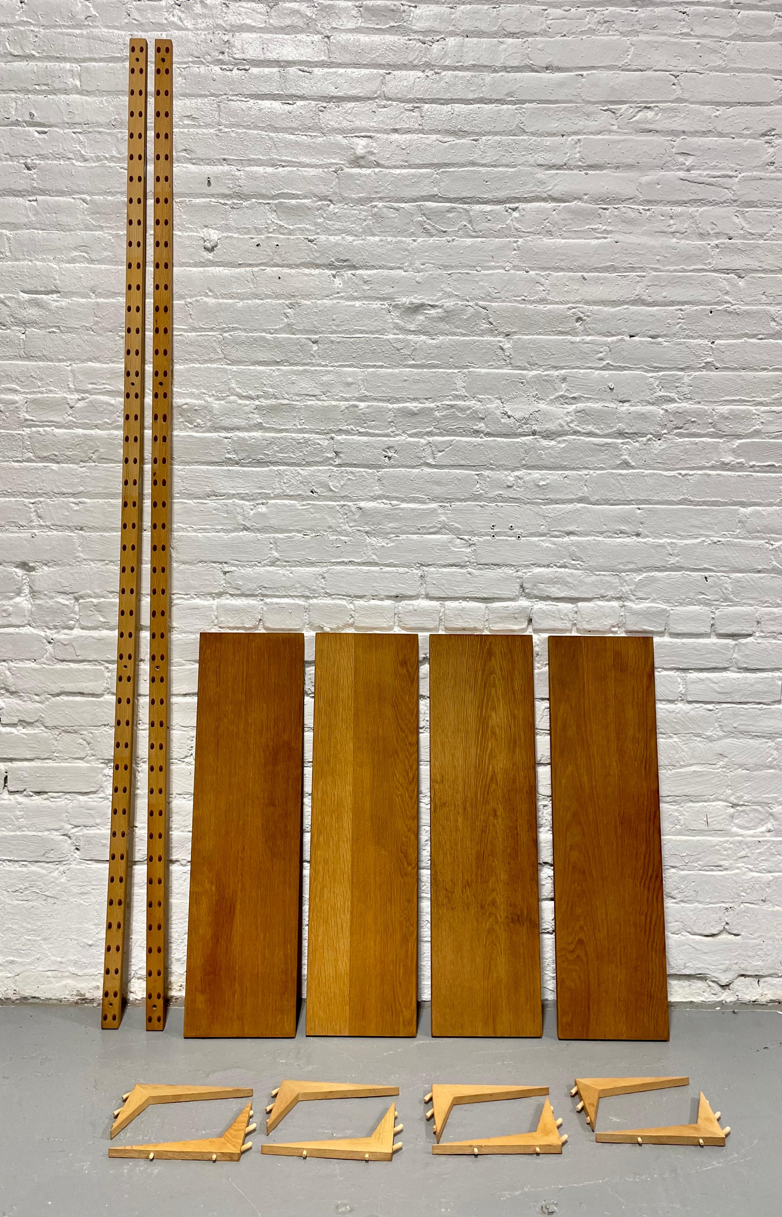 Mid-20th Century Mid Century MODERN Modular CADO Hanging Wall Shelving in Light Oak, c. 1960's For Sale