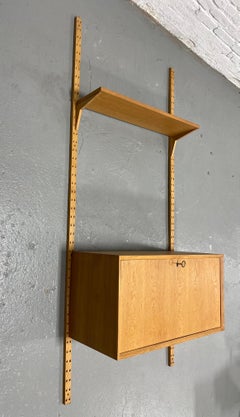 Mid Century MODERN Modular CADO Hanging Wall Unit / Shelving in Light Oak
