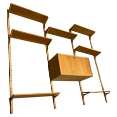 Mueble Modular CADO de Pared / Estantería en Roble Claro de Mediados del Siglo MODERNO, c. 1950