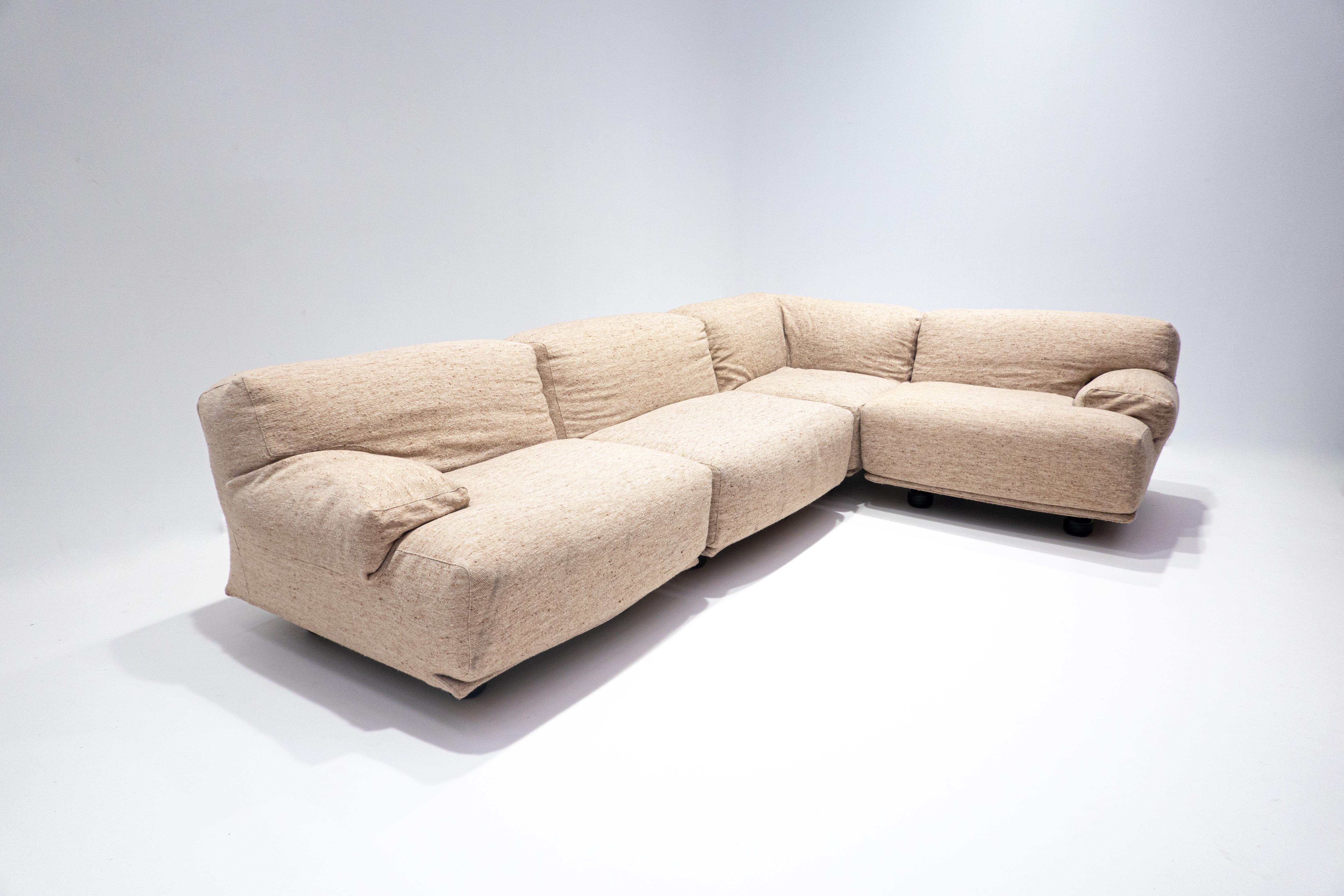 Mid-Century Modern Modular Fiandra Sofa by Vico Magistretti, Cassina, Italy, 1970 In Good Condition In Brussels, BE