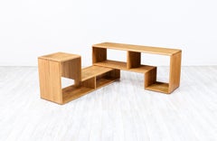 Mid-Century Modern Modular Oak Bookshelves