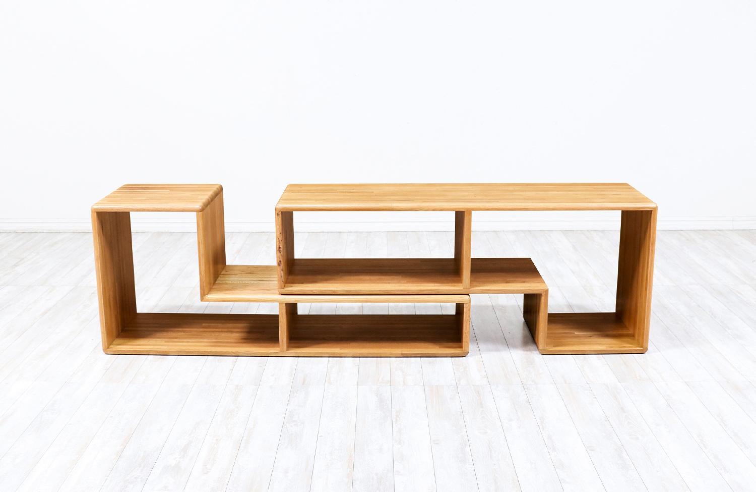 American Mid-Century Modern Modular Oak Bookshelves