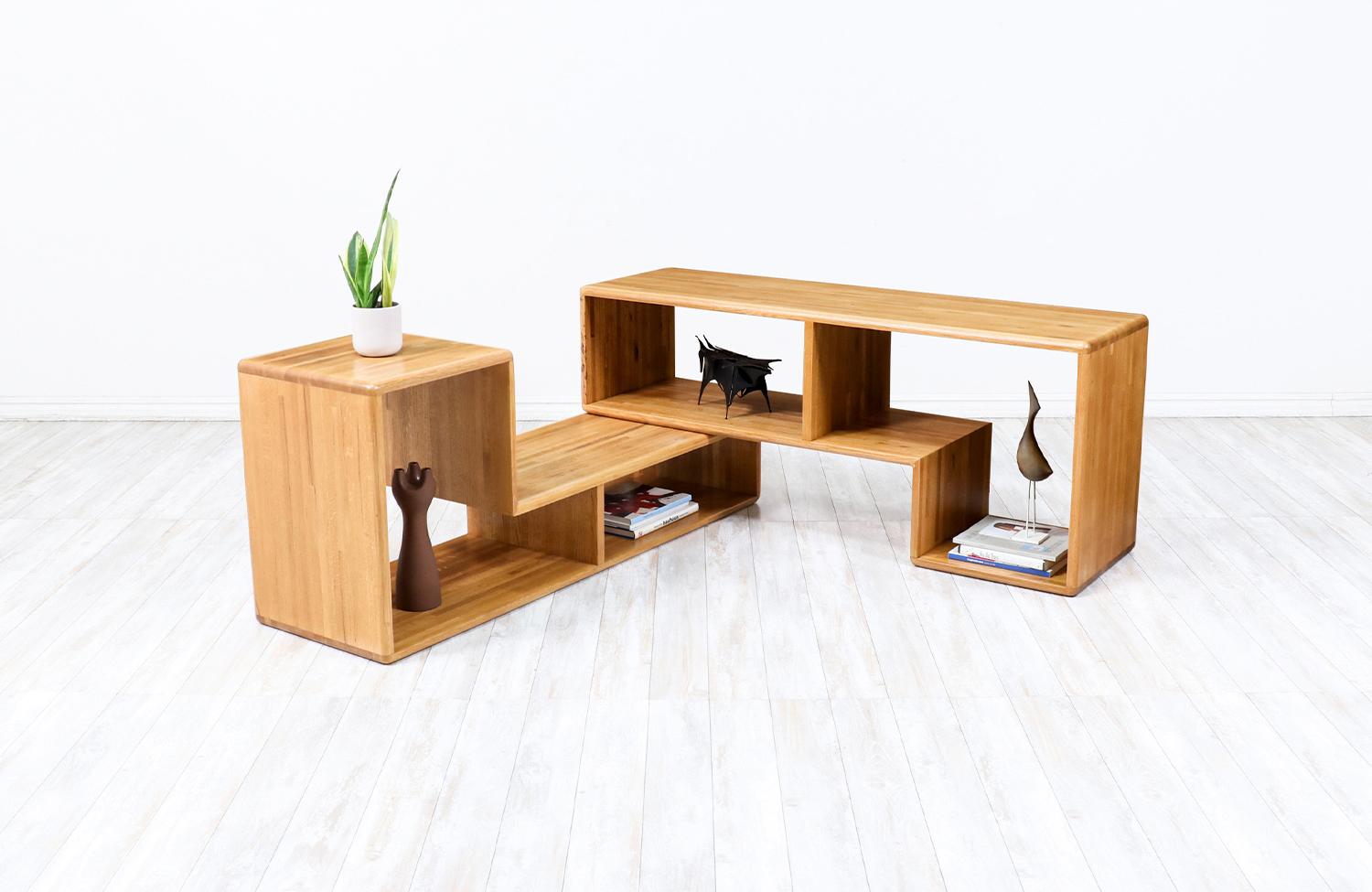 Mid-Century Modern Modular Oak Bookshelves 1