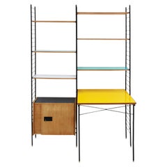 Vintage Mid-Century Modern Modular Shelf Unit with integrated desk, Italy, 1950