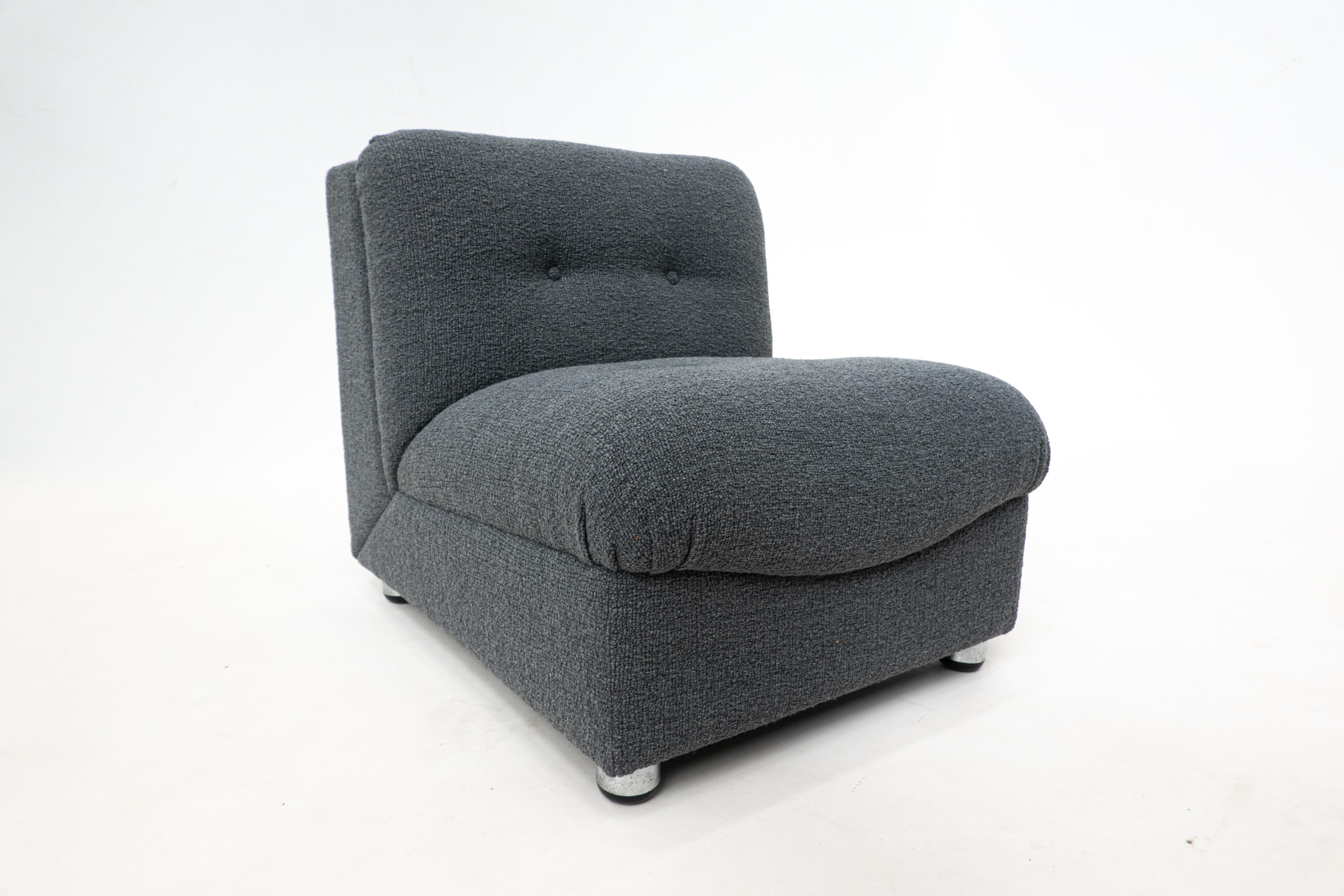 Mid-Century Modern Modular Sofa, Grey Fabric, Italy, 1960s 3