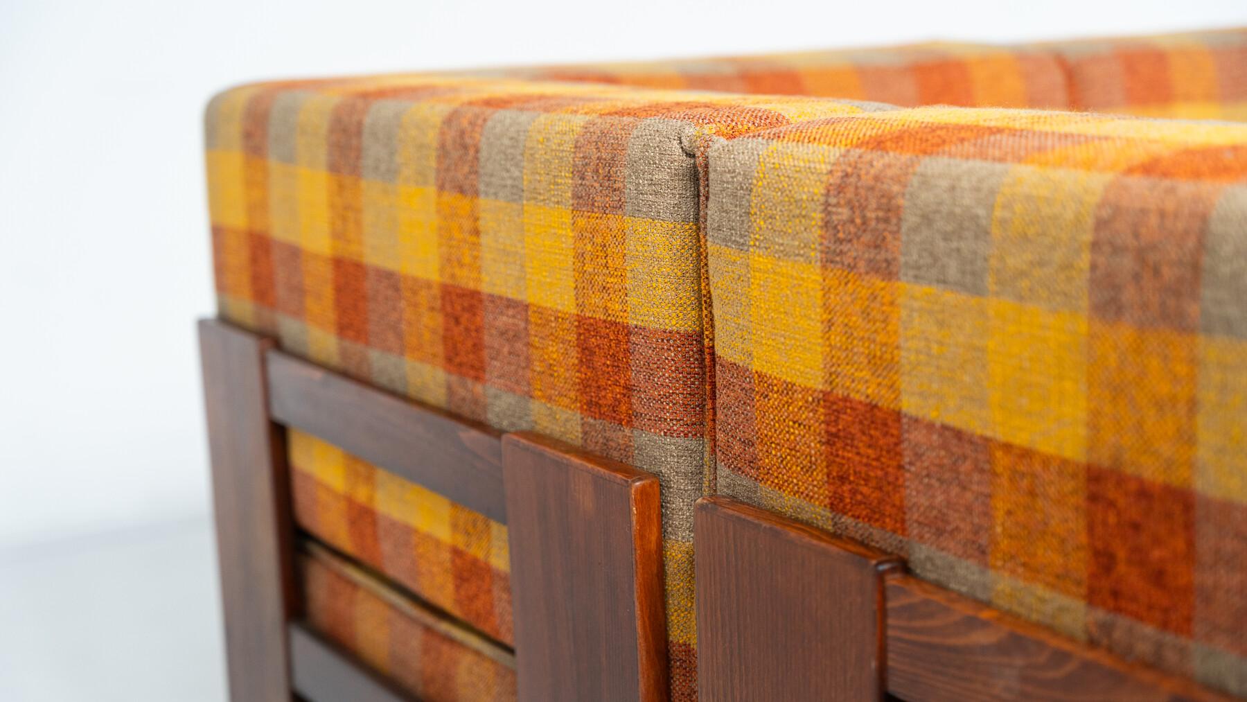 Sofá modular moderno de mediados de siglo, tela original, años 70 en venta 4